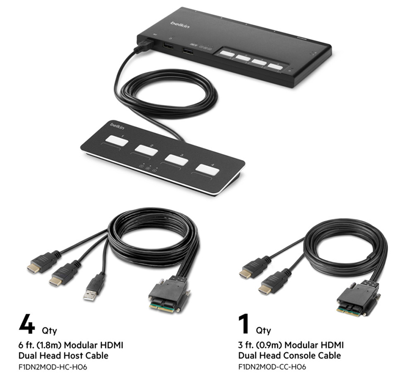 You Recently Viewed Belkin F1DN204MOD-HH-4 4-Port Dual HDMI Modular KVM Switch Image